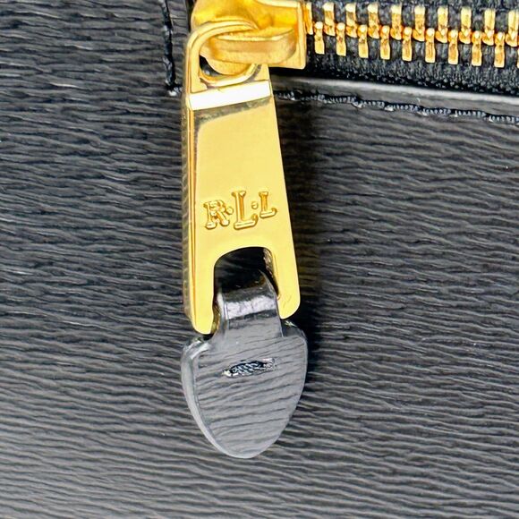 Ralph Lauren Sabine Dome Satchel Shoulder Bag Black Leather Gold HW Luxury Purse - Picture 9 of 16